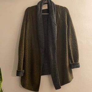 Abercrombie & Fitch Olive and Grey Cardigan